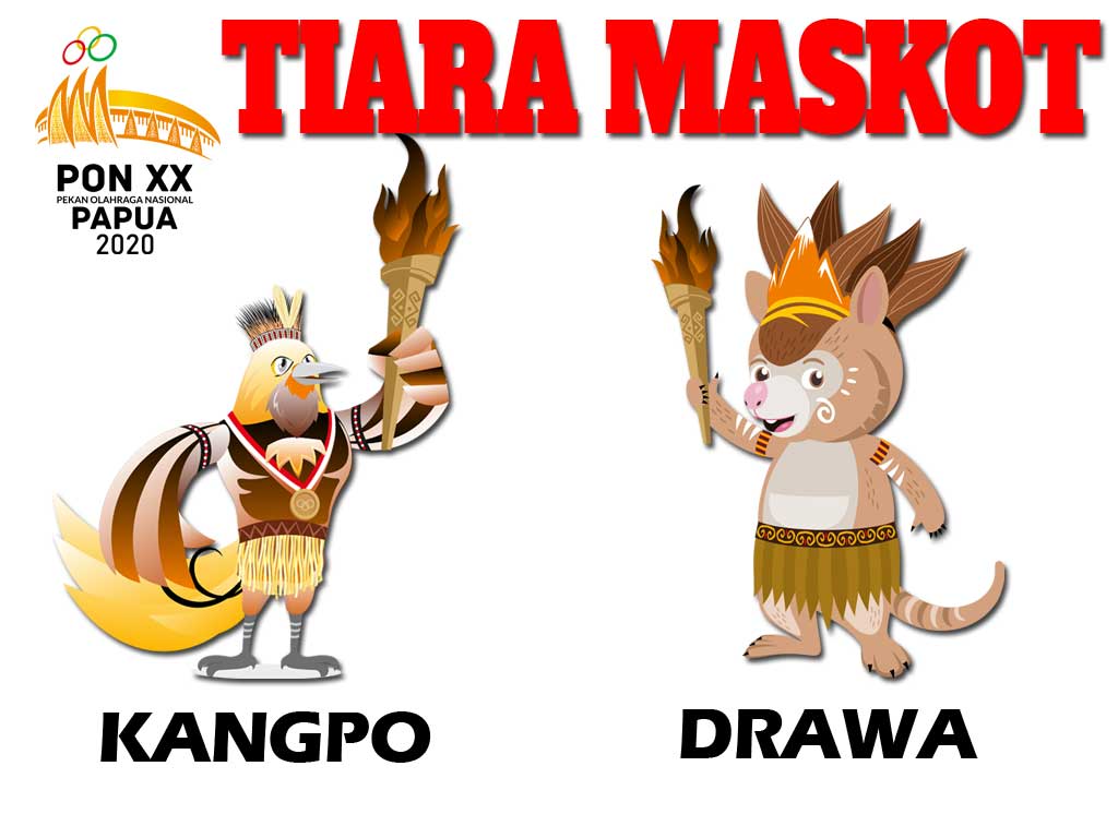kostum maskot pon papua 2020 kangpo drawa xx